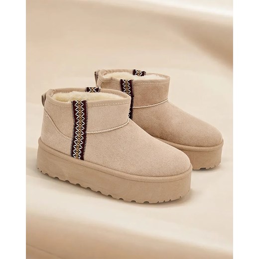 Royalfashion Krótkie buty a'la śniegowce damskie Haluzi ze sklepu royalfashion.pl w kategorii Śniegowce damskie - zdjęcie 180190152