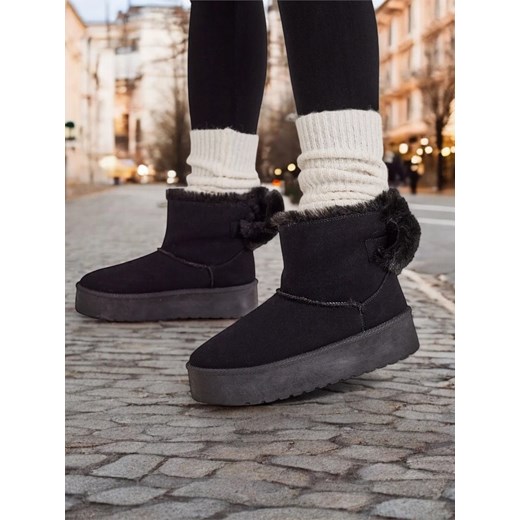 Royalfashion Buty a'la śniegowce damskie w kolorze czarnym Goroggo ze sklepu royalfashion.pl w kategorii Śniegowce damskie - zdjęcie 180191952