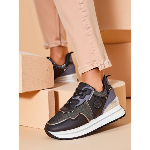 Royalfashion Sneakersy damskie z brokatem Miloz ze sklepu royalfashion.pl w kategorii Buty sportowe damskie - zdjęcie 180194722
