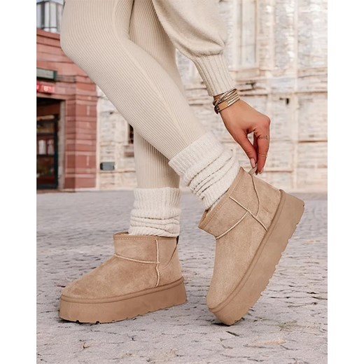 Royalfashion Krótkie buty a'la śniegowce damskie Hawanni ze sklepu royalfashion.pl w kategorii Śniegowce damskie - zdjęcie 180195291