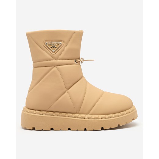 Royalfashion Camelowe damskie botki a'la śniegowce Oterika ze sklepu royalfashion.pl w kategorii Śniegowce damskie - zdjęcie 180195562
