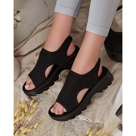 Royalfashion Sandałki damskie z cholewką i cyrkoniami Alebin ze sklepu royalfashion.pl w kategorii Sandały damskie - zdjęcie 180196620