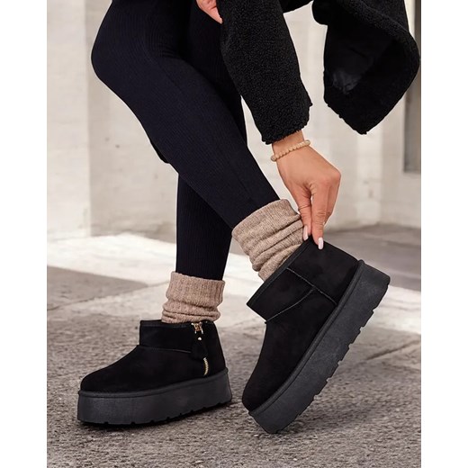 Royalfashion Buty a'la śniegowce damskie na platformie Delgadi ze sklepu royalfashion.pl w kategorii Śniegowce damskie - zdjęcie 180197511