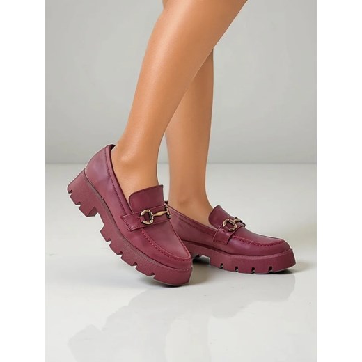 Royalfashion Eleganckie mokasyny damskie Bordo ze sklepu royalfashion.pl w kategorii Mokasyny damskie - zdjęcie 180197702