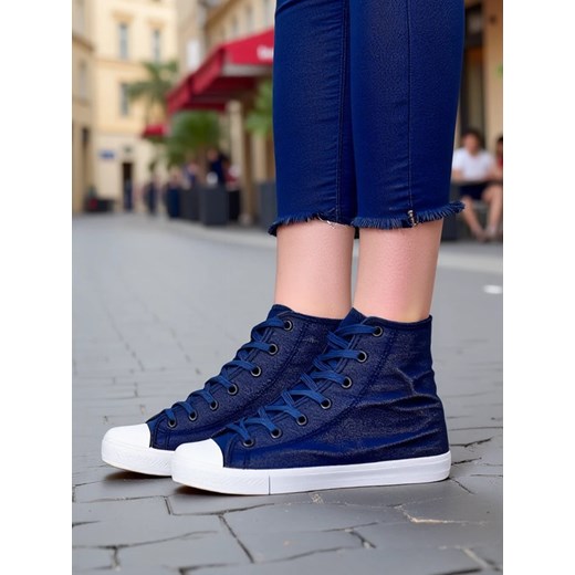 Royalfashion Wysokie trampki damskie Hirria ze sklepu royalfashion.pl w kategorii Trampki damskie - zdjęcie 180199121
