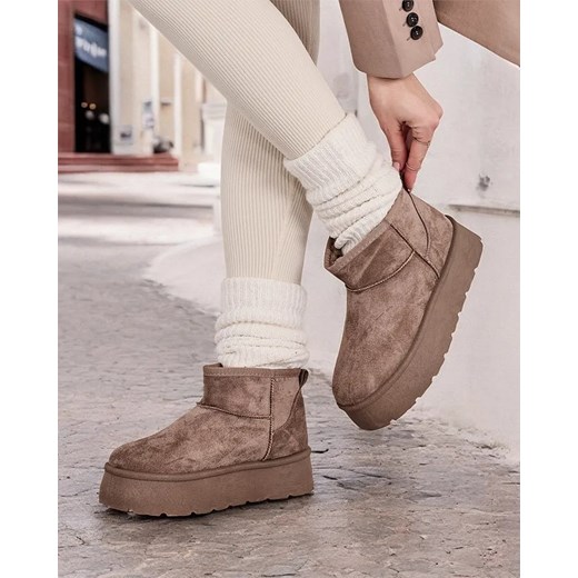 Royalfashion Krótkie buty a'la śniegowce damskie Hawanni ze sklepu royalfashion.pl w kategorii Śniegowce damskie - zdjęcie 180199274