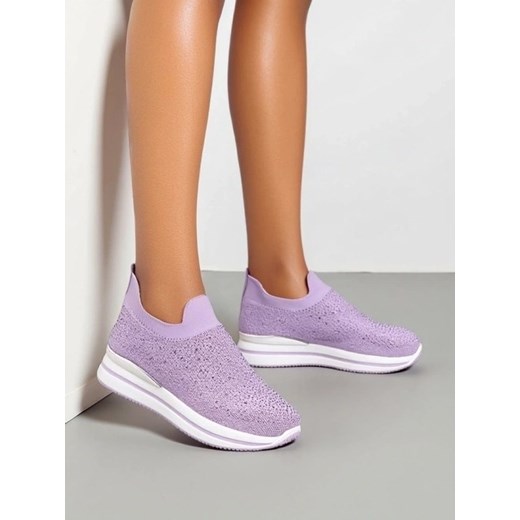 Royalfashion Wsuwane damskie buty sportowe z cyrkoniami Adeq ze sklepu royalfashion.pl w kategorii Buty sportowe damskie - zdjęcie 180200494