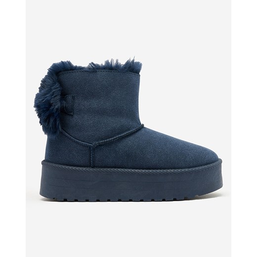 Royalfashion Buty a'la śniegowce damskie w kolorze granatowym Goroggo ze sklepu royalfashion.pl w kategorii Śniegowce damskie - zdjęcie 180202571