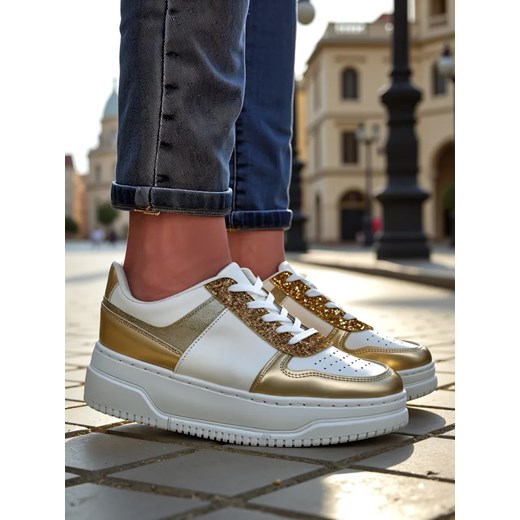 Royalfashion Sneakersy damskie z brokatem Qisofi ze sklepu royalfashion.pl w kategorii Buty sportowe damskie - zdjęcie 180203324