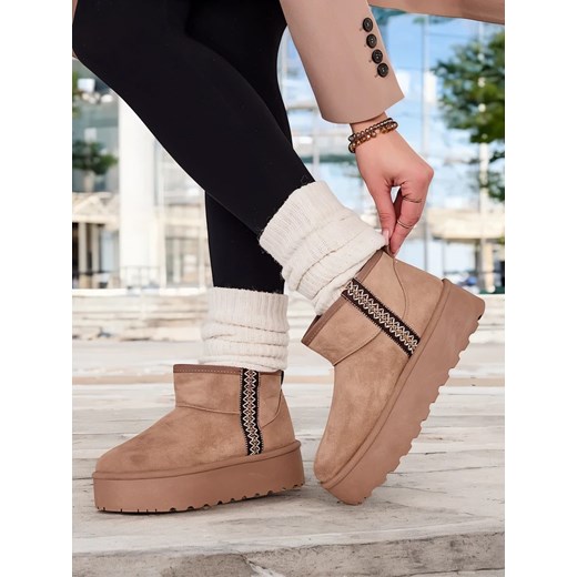 Royalfashion Krótkie buty a'la śniegowce damskie Haluzi ze sklepu royalfashion.pl w kategorii Śniegowce damskie - zdjęcie 180204103