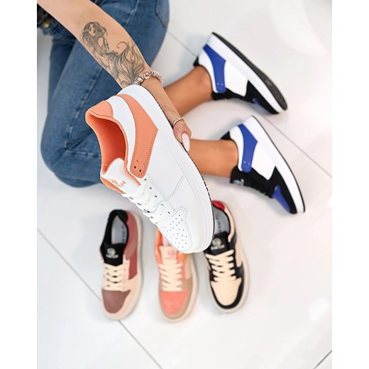 Royalfashion Biało- pomarańczowe damskie buty sportowe Elevace ze sklepu royalfashion.pl w kategorii Buty sportowe damskie - zdjęcie 180204313