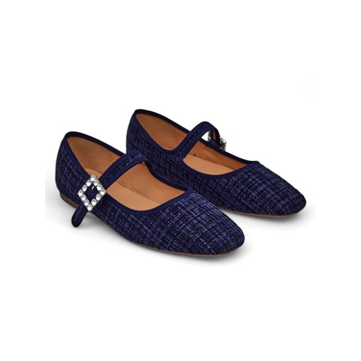 Royalfashion Damskie baleriny w krateczkę z klamerką i paseczkiem Riffos ze sklepu royalfashion.pl w kategorii Balerinki - zdjęcie 180204380