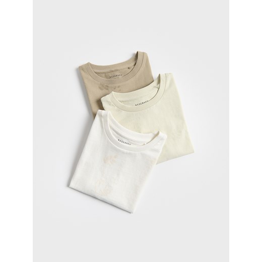 Reserved - Bawełniany t-shirt 3 pack - jasnozielony ze sklepu Reserved w kategorii T-shirty chłopięce - zdjęcie 180205401