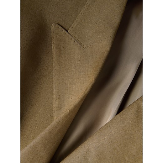 Reserved - Marynarka slim fit z dodatkiem konopi - warm olive Reserved L Reserved