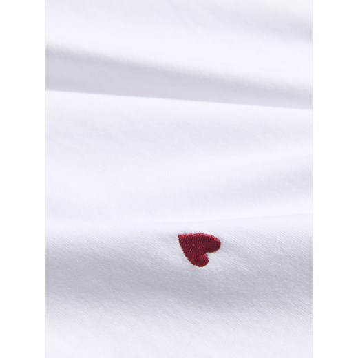 Reserved - T-shirt z drobnym haftem - biały Reserved M Reserved