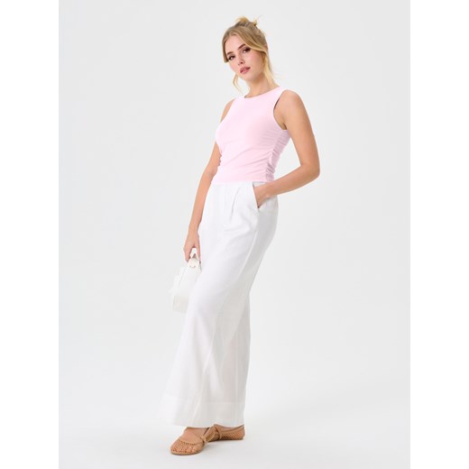 Sinsay - Top z marszczeniami - różowy Sinsay M Sinsay