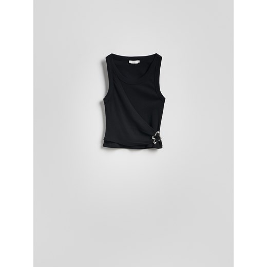 Reserved - Bluzka z ozdobną klamrą - czarny Reserved L Reserved