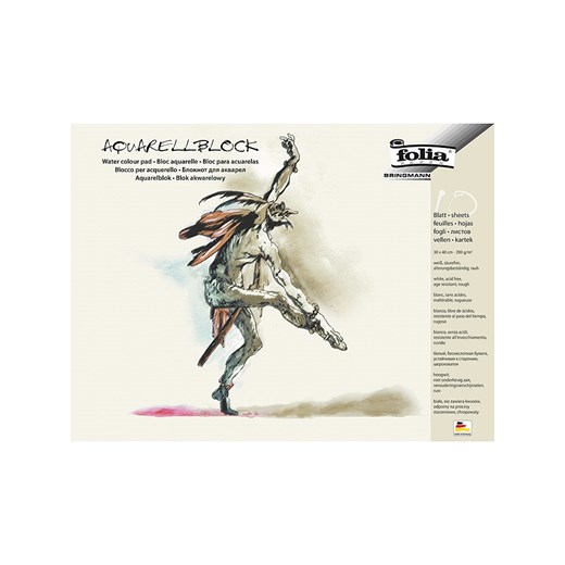 folia PAPER Blok w kolorze białym do malowania akwarelami - 40 x 20 cm ze sklepu Limango Polska w kategorii Akcesoria biurowe - zdjęcie 180209722