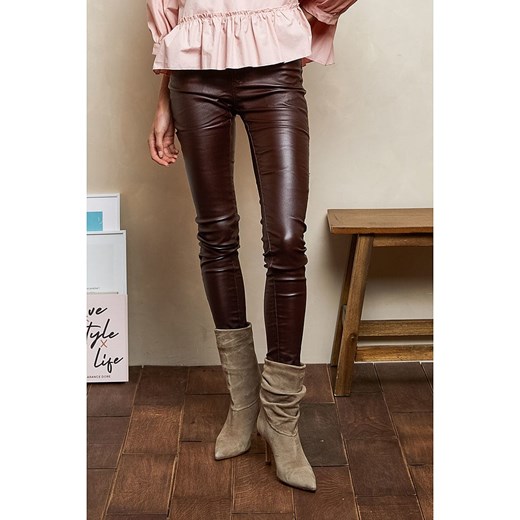 Joséfine Spodnie &quot;Ramos&quot; w kolorze brązowym ze skóry syntetycznej ze sklepu Limango Polska w kategorii Spodnie damskie - zdjęcie 180210414