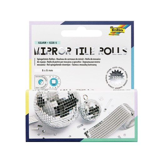 folia PAPER Taśma w kolorze srebrnym z mozaiką lustrzaną Folia Paper onesize okazyjna cena Limango Polska
