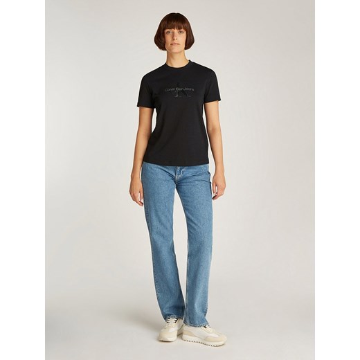 CALVIN KLEIN JEANS Koszulka w kolorze czarnym ze sklepu Limango Polska w kategorii Bluzki damskie - zdjęcie 180210831