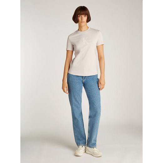 CALVIN KLEIN JEANS Koszulka w kolorze kremowym ze sklepu Limango Polska w kategorii Bluzki damskie - zdjęcie 180210874