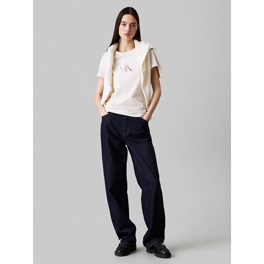 CALVIN KLEIN JEANS Koszulka w kolorze kremowym ze sklepu Limango Polska w kategorii Bluzki damskie - zdjęcie 180210881
