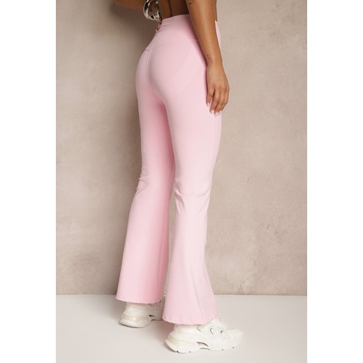 Różowe Spodnie Dzwony Legginsy High Waist Onellin Renee M renee.pl
