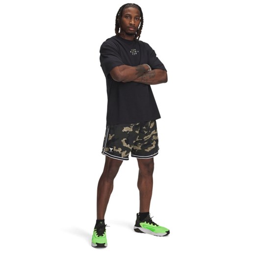 Męskie spodenki treningowe Under Armour Project Rock Mesh Short - khaki ze sklepu Sportstylestory.com w kategorii Spodenki męskie - zdjęcie 180211474