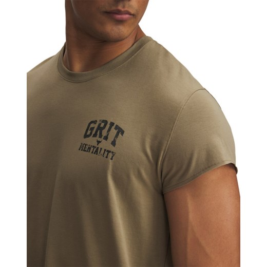 Męski t-shirt z nadrukiem Under Armour Project Rock Cap Sleeve T - brązowy Under Armour S Sportstylestory.com