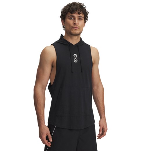 Męski top treningowy z kapturem Under Armour Project Rock Snake SL HD - czarny ze sklepu Sportstylestory.com w kategorii T-shirty męskie - zdjęcie 180211511