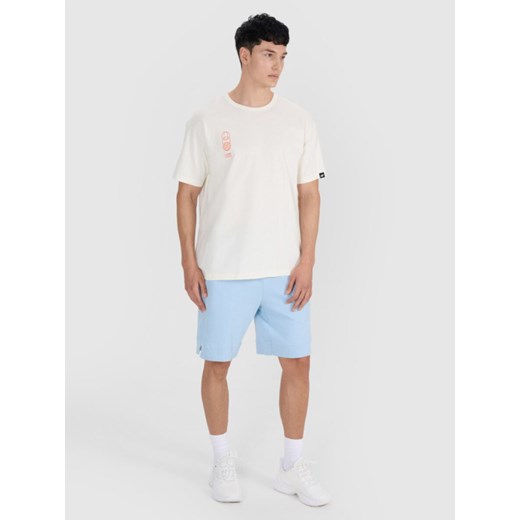 Męski t-shirt oversize 4F 4FRSS25TTSHM2652 - beżowy XL wyprzedaż Sportstylestory.com