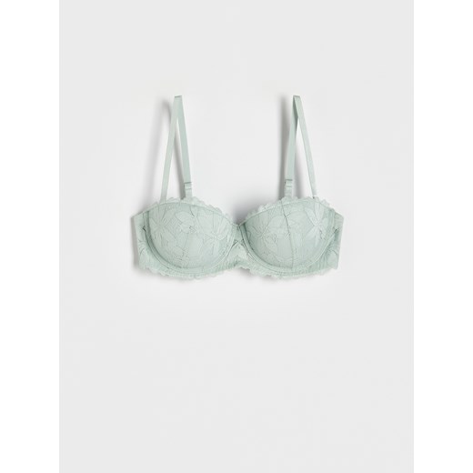 Reserved - Koronkowy biustonosz balconette - jasnozielony ze sklepu Reserved w kategorii Biustonosze - zdjęcie 180211981