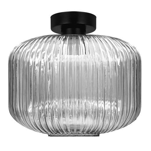 Lampa z dużym szklanym kloszem grafitowa B9-E78 ze sklepu Edinos.pl w kategorii Lampy sufitowe - zdjęcie 180212542