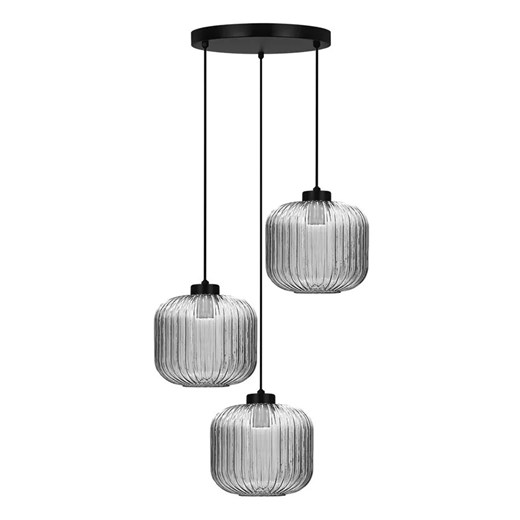 Lampa wisząca z trzema szklanymi kloszami grafitowa P9-R44 ze sklepu Edinos.pl w kategorii Lampy wiszące - zdjęcie 180212570
