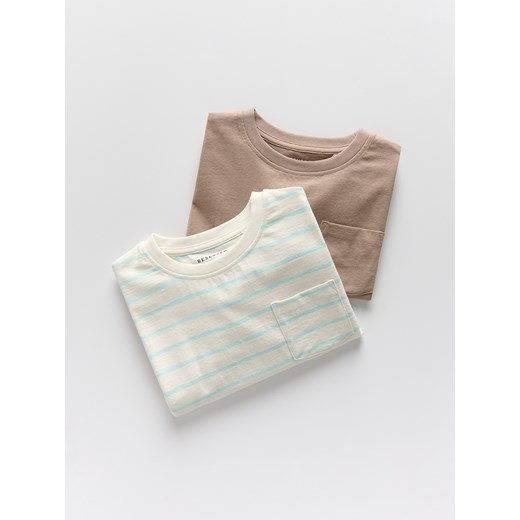 Reserved - Bawełniany longsleeve 2 pack - niebieski ze sklepu Reserved w kategorii T-shirty chłopięce - zdjęcie 180214802
