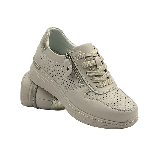 Sneakersy damskie na platformie Nika Komfort 25SP18-8564, beżowe ze sklepu ulubioneobuwie w kategorii Półbuty damskie - zdjęcie 180215542