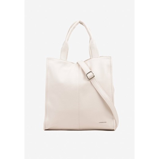 Beżowa Torebka Tote z Regulowanym Paskiem w Komplecie Soriale ze sklepu born2be.pl w kategorii Torby Shopper bag - zdjęcie 180218612