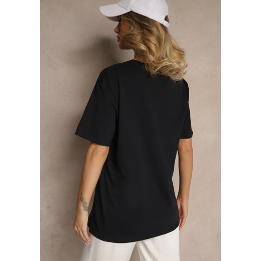 Granatowa Bawełniana Koszulka T-shirt z Małym Słonikiem Laniriel Renee XL okazyjna cena renee.pl