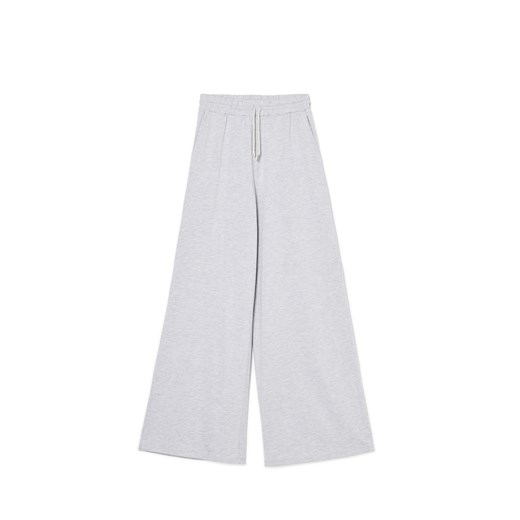 Cropp - Dresowe szare spodnie wide leg - jasny szary ze sklepu Cropp w kategorii Spodnie damskie - zdjęcie 180221320