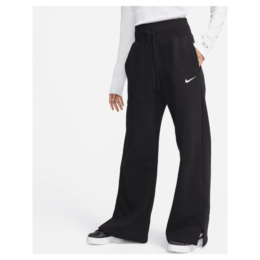 Damskie spodnie dresowe z wysokim stanem i szerokimi nogawkami Nike Sportswear Phoenix Fleece - Czerń ze sklepu Nike poland w kategorii Spodnie damskie - zdjęcie 180222021