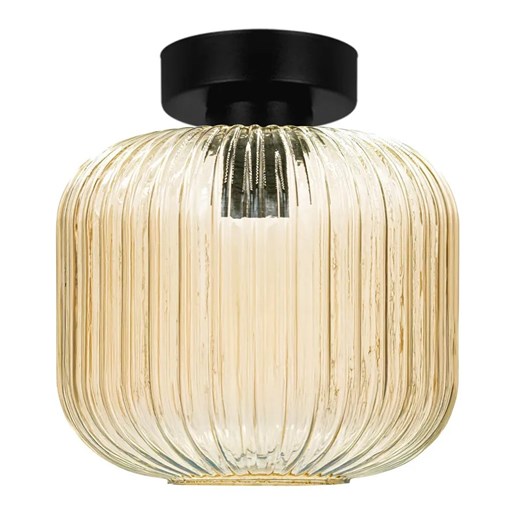 Lampa sufitowa ze szklanym kloszem beżowa E1-A43 ze sklepu Edinos.pl w kategorii Lampy sufitowe - zdjęcie 180223740