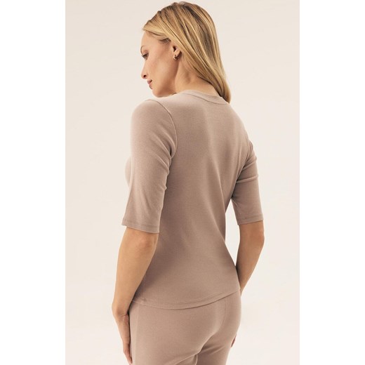 Esotiq koszula damska na krótki rękaw Ryoko 42433-08X, Kolor beżowy, Rozmiar L, Esotiq S Intymna wyprzedaż