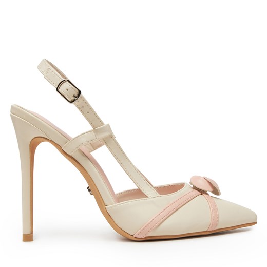 Szpilki DeeZee HT92831-166 Écru ze sklepu eobuwie.pl w kategorii Sandały damskie - zdjęcie 180224051