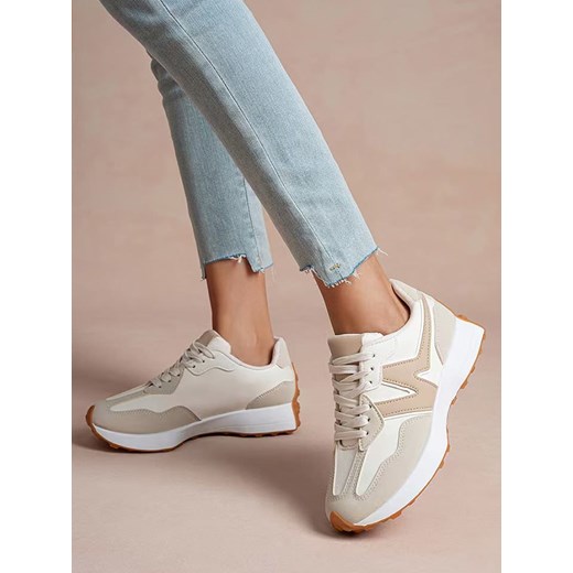 Foreverfolie Sneakersy w kolorze beżowo-białym Foreverfolie 38 wyprzedaż Limango Polska