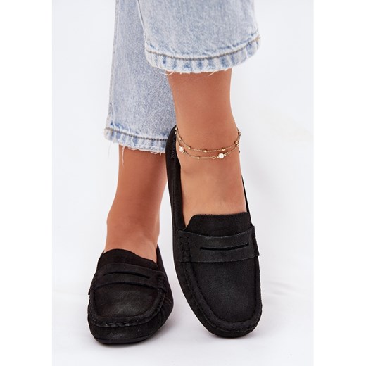 Zamszowe Mokasyny Damskie Big Star RR274948 Czarne 39 ButyModne.pl