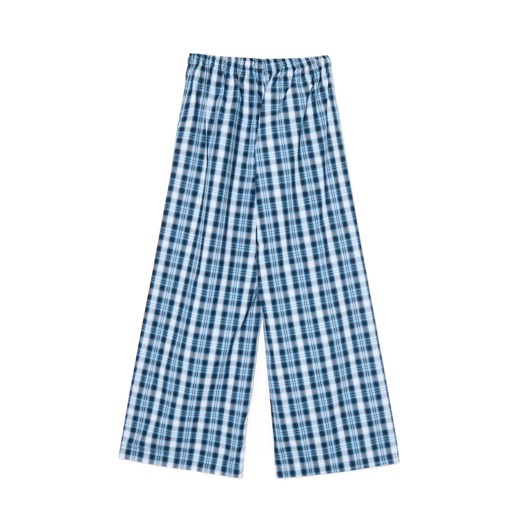 Cropp - Niebieskie spodnie w kratę - granatowy Cropp 38 Cropp