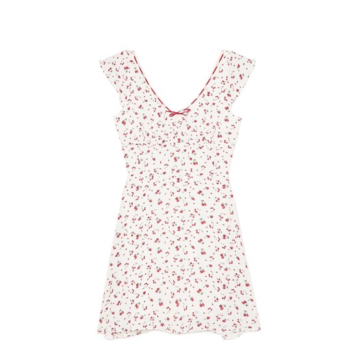 Cropp - Sukienka mini z wiskozy - biały ze sklepu Cropp w kategorii Sukienki - zdjęcie 180227443