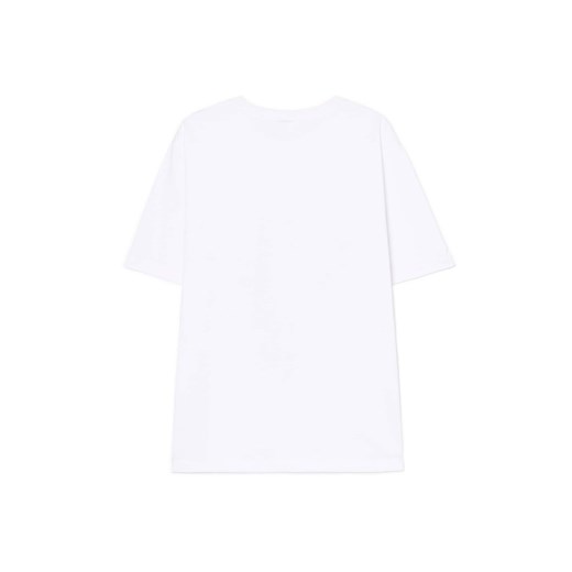 Cropp - Biała koszulka z unikatowym nadrukiem - biały Cropp L Cropp