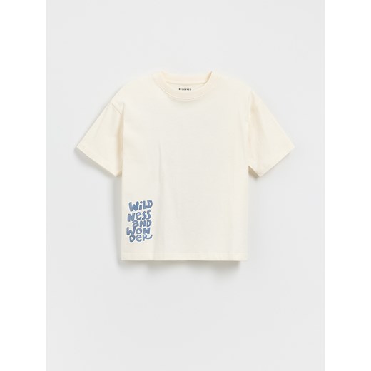 Reserved - T-shirt z nadrukiem - biały ze sklepu Reserved w kategorii T-shirty chłopięce - zdjęcie 180228074